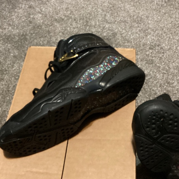 Nike Black Athletic Shoes with Gold and Multicolor Details